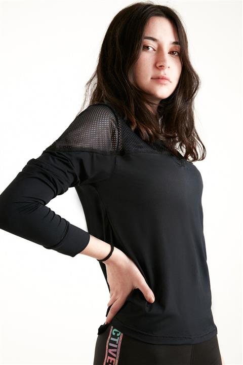 Q Active File Detaylı Uzun Kollu Ince Sweatshirt