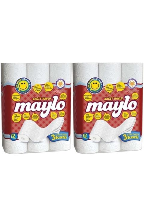 Maylo J69 500824 Üç Katlı Kağıt Havlu 24 Rulo (2 X 12)
