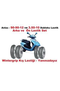 ANLAS 90-90-12 Ve 3.50-10 Iki Lastik Bir Arada Set Halinde