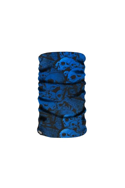 Orijin Tekstil Metallica Kurukafa Mavi Temalı Çok Fonksiyonlu Boyunluk Maske Bandana