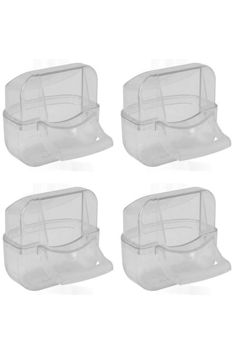 Petgarden Tüm Kuşlar Için Lüks Kristal Şeffaf Yemlik 4 Adet