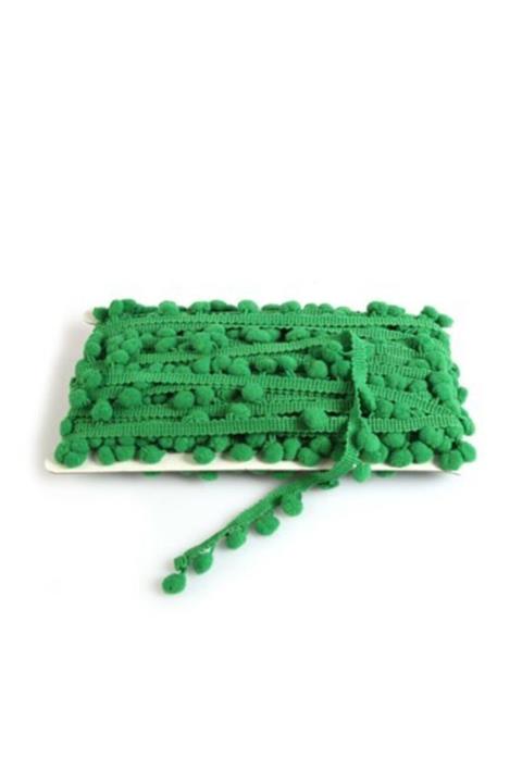 e tuhafiye Yeşil Ponpon Şerit (2 METRE)