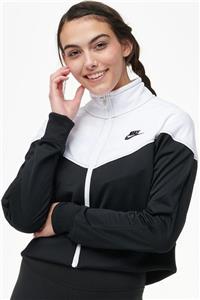 Nike Heritage Crop Jacket Kısa Siyah Beyaz Spor Sweatshirt