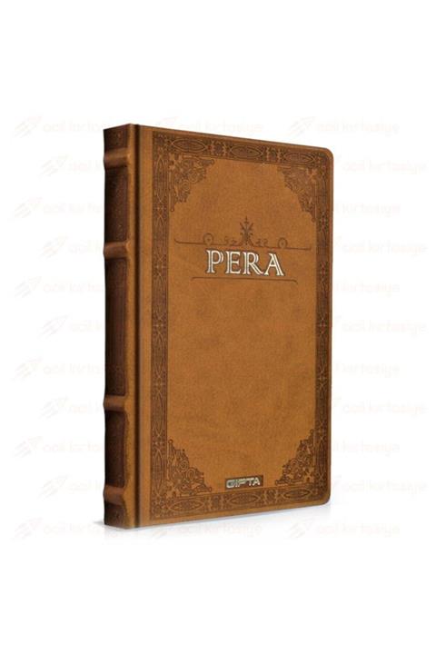 Gıpta Pera 17x24 Sarı Çizgisiz Deri Kapak Ciltli Defter