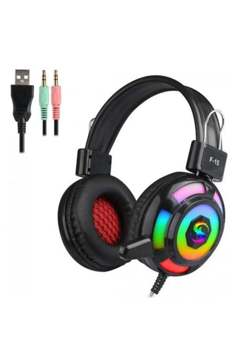 gaman Rainbow Rgb Led Gökkuşağı Aydınlatmalı Mikrofonlu Oyuncu Kulaklığı Gamer Gaming Kulaklık