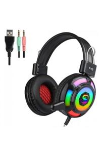 gaman Rainbow Rgb Led Gökkuşağı Aydınlatmalı Mikrofonlu Oyuncu Kulaklığı Gamer Gaming Kulaklık