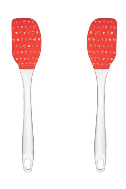 Senin Dükkanın Desenli Silikon Spatula Kırmızı 1 Adet
