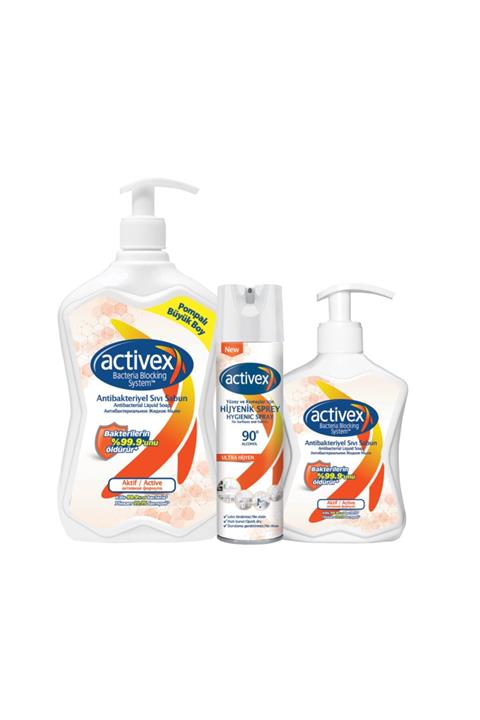 Activex Antibakteriyel Sıvı Sabun Aktif 700+300+hijyenik Kumaş Ve Yüzey Spreyi 200 Ml