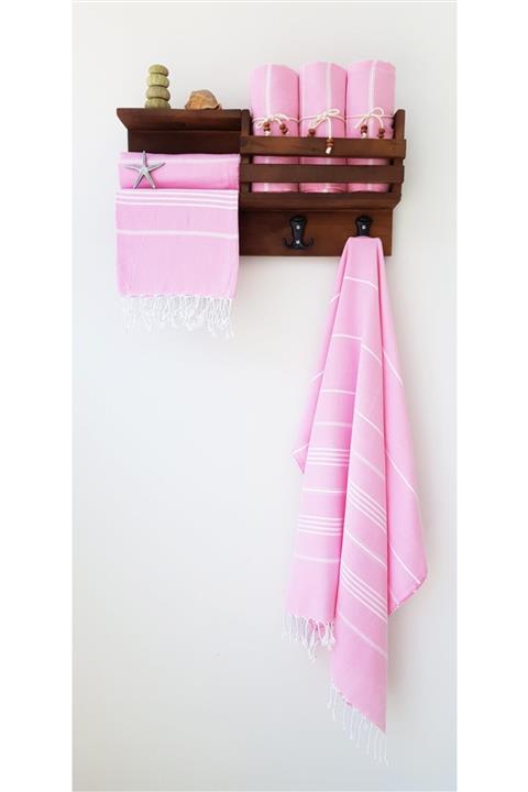 Wellstil 4'lü Sultan Peştamal Set Pembe