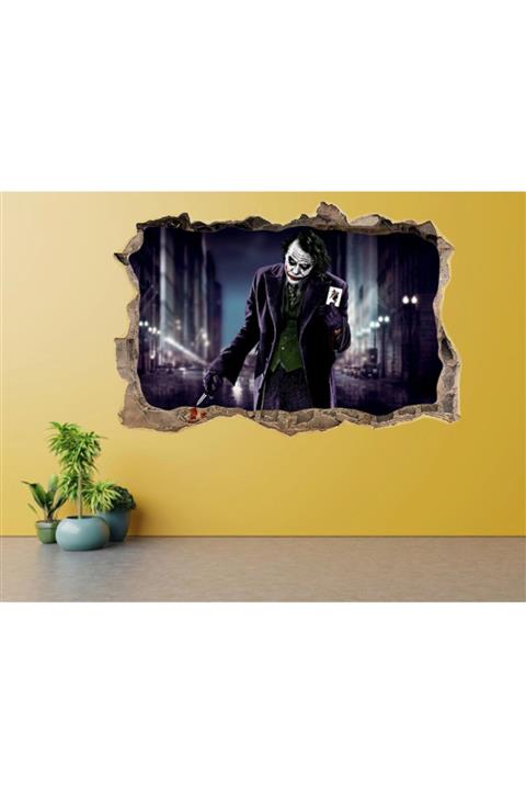 Kt Grup Joker 3d Hole In The Wall Modern Duvar Sticker