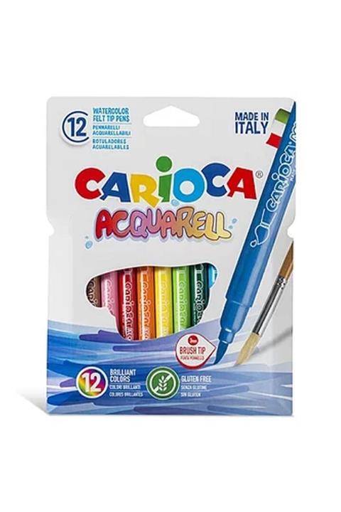 CARIOCA Acquarell Fırça Uçlu Keçeli Boya Kalemi 12'li