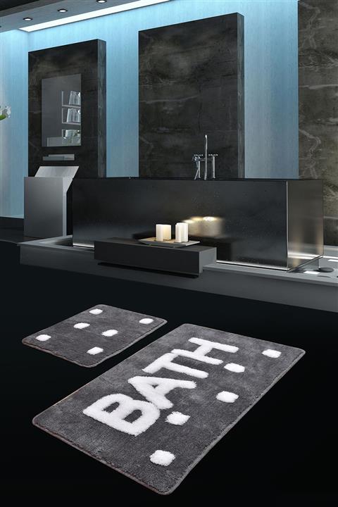 Chilai Home Bath Füme 2li Set Banyo Halısı Klozet Takımı Paspas