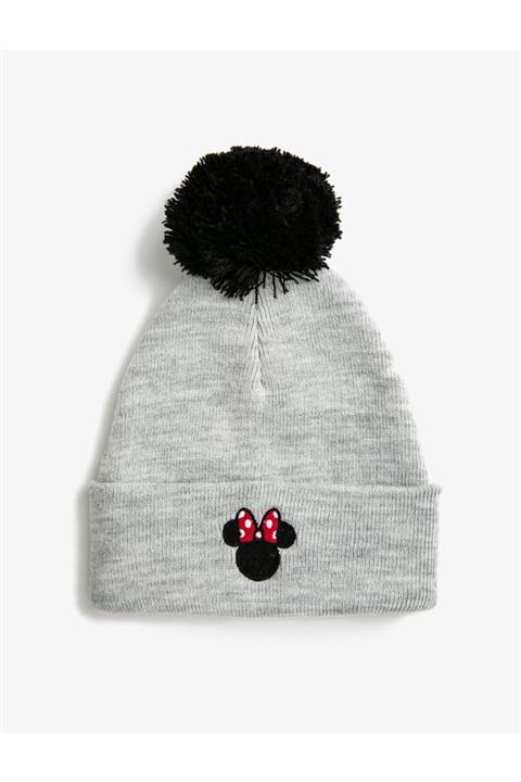 Koton Mickey Mouse Baskılı Ponponlu Bere