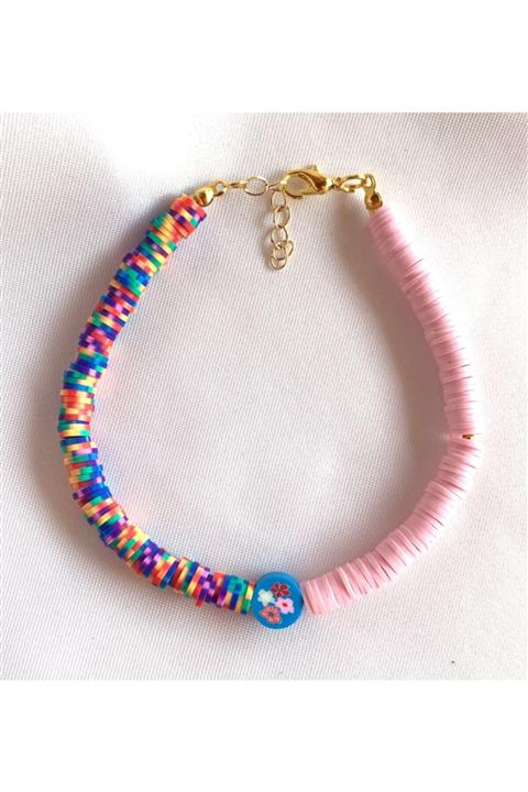 Dibati Accessories Kadın Renkli Fimo Boncuklu Halhal