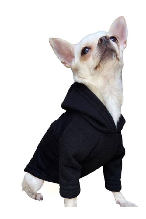 Paws and Marks Basic Siyah Kapüşonlu Köpek Sweatshirt