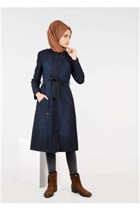 TRENDTESETTÜR Cepleri Fermuarlı Kuşaklı Denim Trençkot 1945