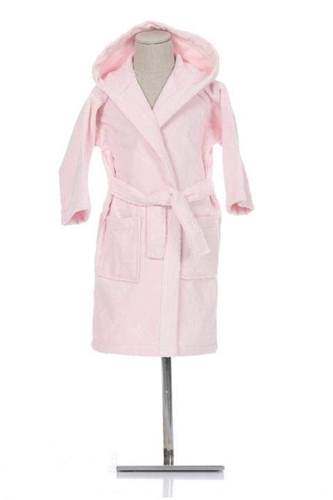 Özdilek Kız Çocuk Pembe Girl Unicorn Kapüşonlu Kadife Bornozu