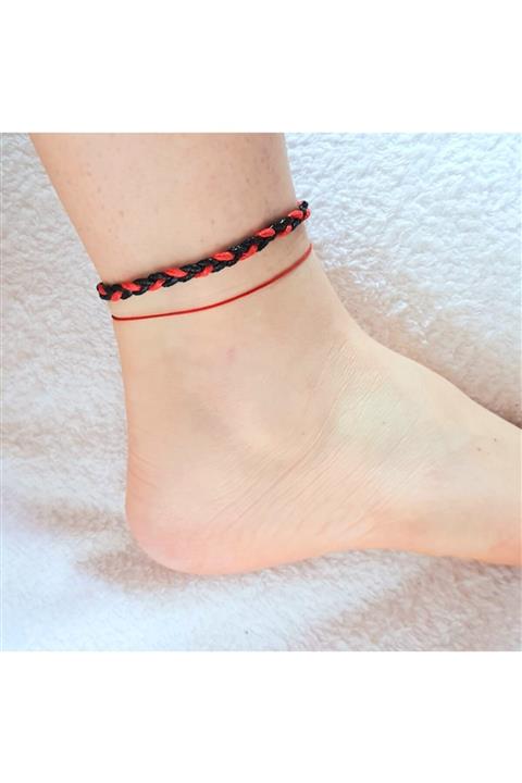 fullcontrol Kadın Deri Örgü Kırmızı Kombin Halhal