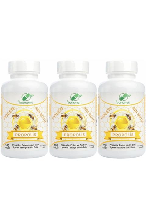 Yurdavit Propolis Polen Arı Sütü 3 Adet 100 Tablet