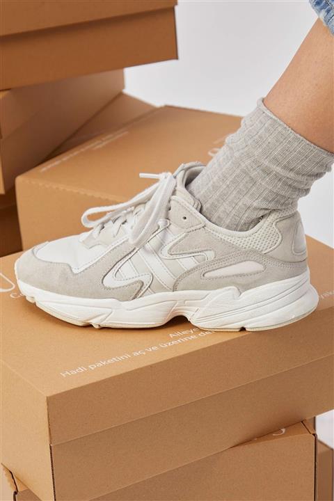 Suud Collection Melanj Gri Uzun Fitilli Çorap