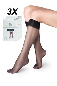 Marie Bella Siyah Fit 15 Dizaltı 3lü Pantolon Çorabı