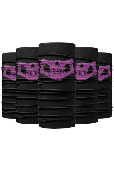 Knmaster Purple Danger Buff Bandana Boyunluk Maske Saç Bandı 5'li Paket