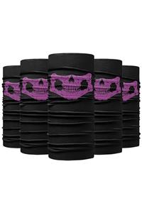 Knmaster Purple Danger Buff Bandana Boyunluk Maske Saç Bandı 5'li Paket