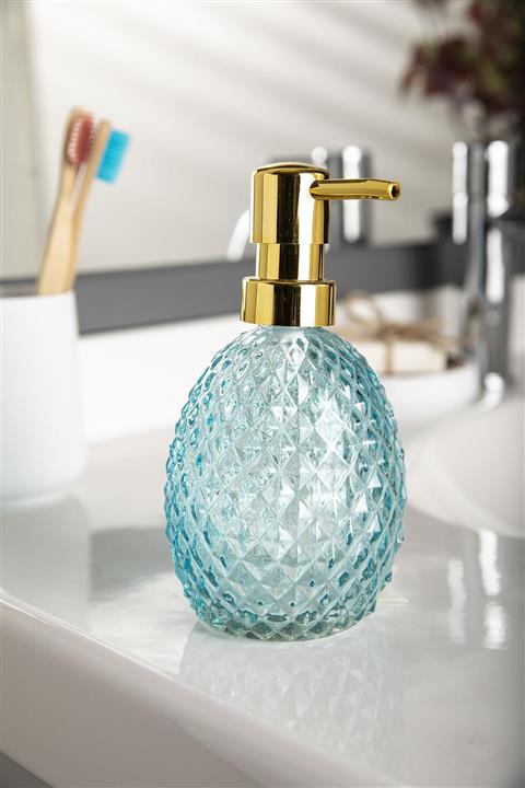 Doreline Lana 350 Ml Kristal Desenli Cam Renkli Sıvı Sabunluk