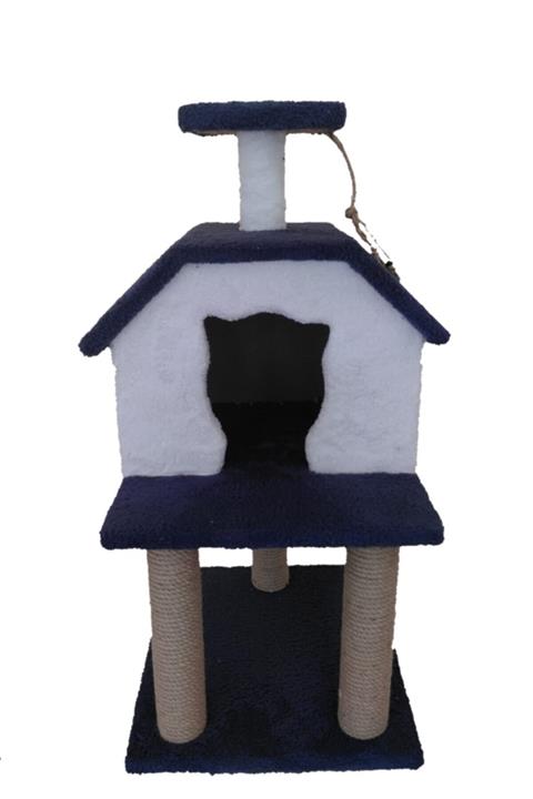 FREE Unisex Lacivert Çatılı Lüks Kedi Evi