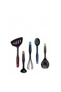 Tupperware Siyah Modern Peri Set Spatula Mini Kepçe ÇIrpıcı Kaşık Kevgir