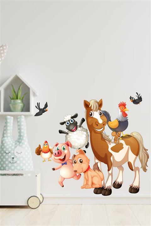 Sepet Yıldızı Çiftlik Hayvanları Çocuk Odası Duvar Sticker