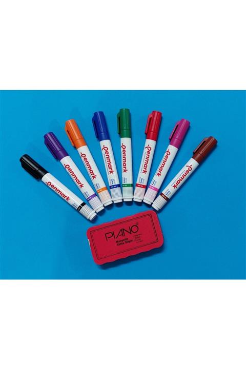 SEYFİKİRTASİYE %100 Yerli Beyaz Tahta Kalemi Seti Doldurulabilir 8 Renk