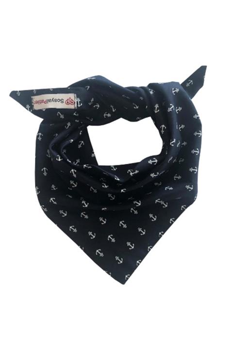 Sosyal Patiler Çapa Desenli Kedi Bandanası