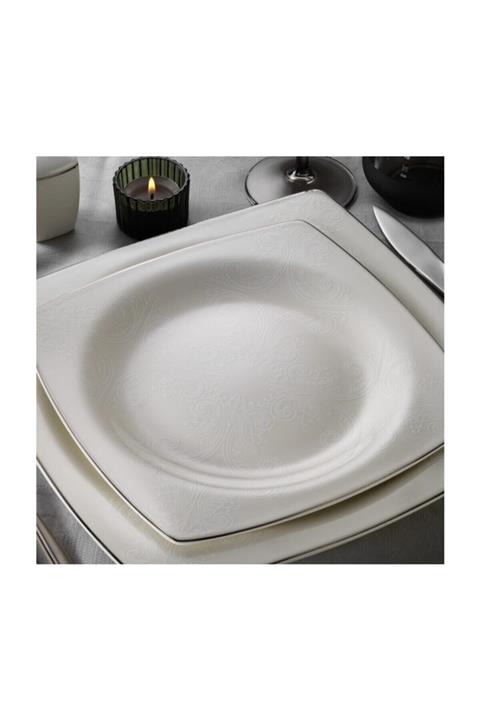 Kütahya Porselen Bone Mare 62 Parça 10745/ Platin Yemek Takımı