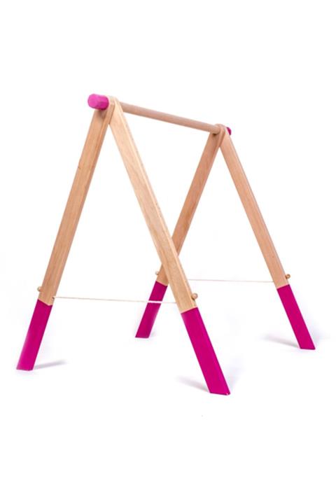İngodi Ahşap Bebek Oyun Halısı Oyuncağı - Ahşap Baby Gym (Pembe)
