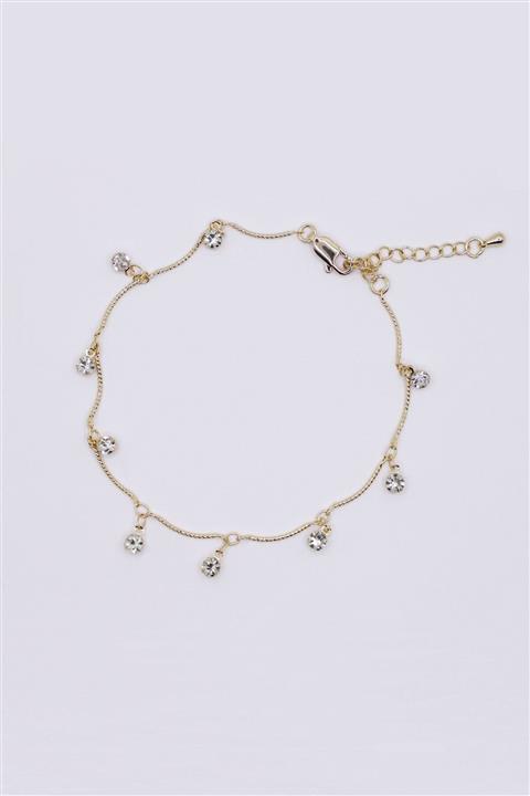 Sacha Accessories Taş Sallantılı Burgu Zincirli Halhal