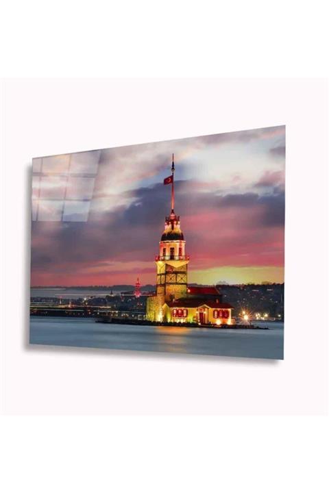 idealizbiz Kız Kulesi Cam Tablo 4mm Dayanıklı Temperli Cam