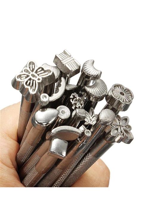 srtfootcare Stamp Şekilli Deri Baskı Zımbası Craft Tools 20'li Set