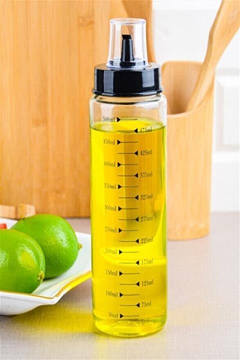 Bayev Siyah Kapaklı 1 Adet 500 ml Damlatmaz Akıllı Cam Yağlık Ve Sirkelik