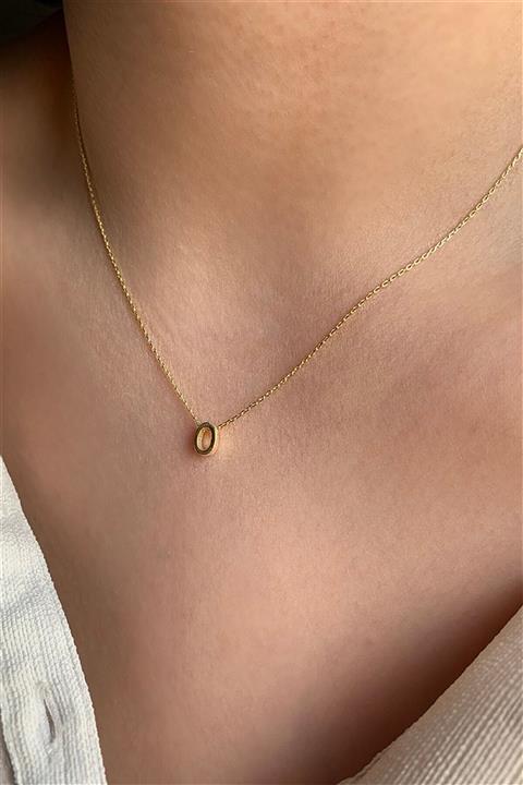 Ziu 925 Ayar Üç Boyutlu O Harfli Gümüş Kolye Uzunluk 42 cm