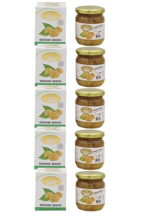 Bursa kestane Hediyelik Kavanoz Duble Glikozsuz Şekeri 285gr X 5 Adet