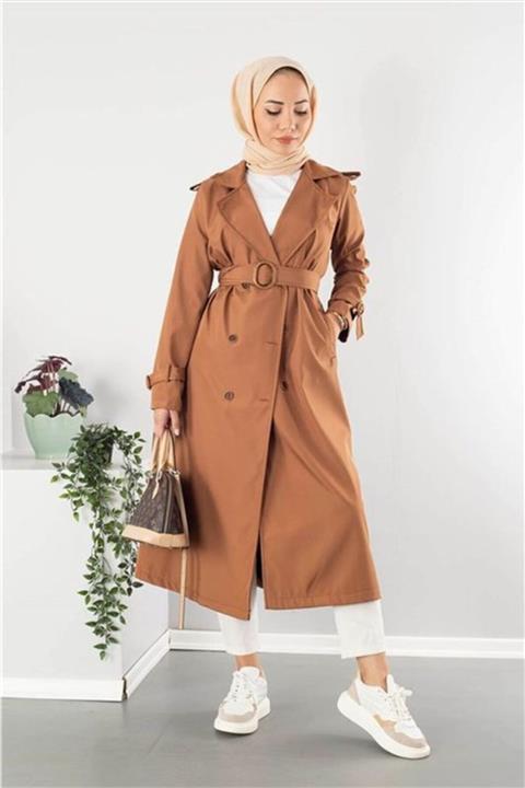 ENSA TESETTUR Kadın Düğmeli Kemer Detaylı Treçkot
