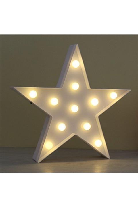 Trendest Led Işıklı Beyaz Yıldız Gece Lambası Dekoratif Aydınlatma