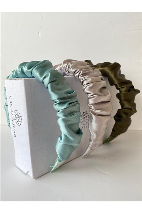 CSR AKSESUAR 3lü Üzgülü Aurora Saten Taç Serisi