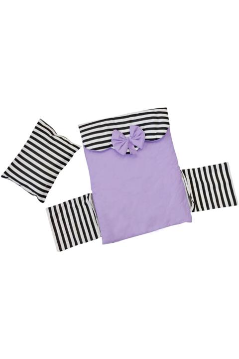 MAVİ TREND Mor Bebek Alt Açma Minderi Bebek Bakım Minderi Yastıklı Çepli