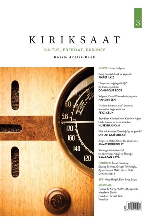 Dipnot Yayınları Kırık Saat Kültür, Edebiyat, Düşünce Dergisi Sayı: 3 Kasım