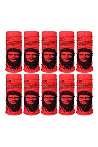 Knmaster Red Comandante Buff Bandana Boyunluk Maske Saç Bandı 10'lu Paket