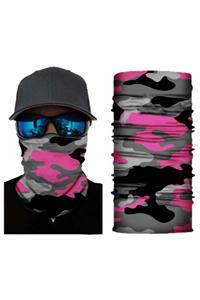 Knmaster Unisex Pembe Sling Buff Bandana Boyunluk Maske Saç Bandı 10 Lu Paket