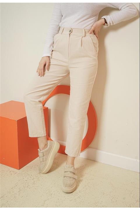 Melike Tatar Kadın Bej Pantolon