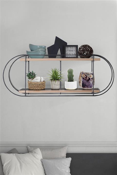 fullreyon Dekoratif 2 Raflı Duvar Rafı